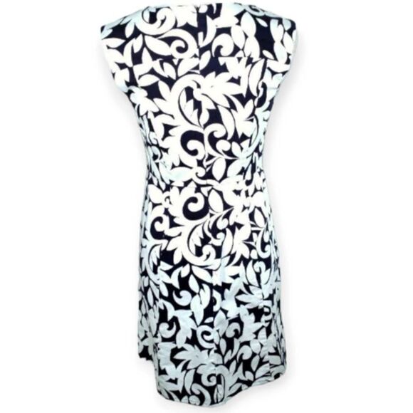 ANNE TAYLOR LOFT NAVY & WHITE DRESS SZ.4P EUC - Picture 4 of 6